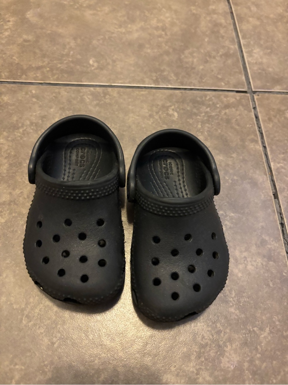 CROCS Kids Black Classic Clog with Heel Strap
